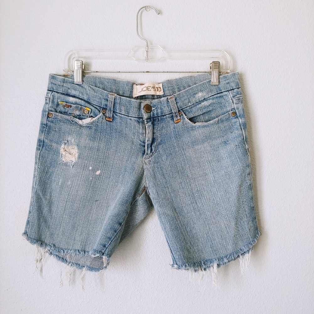 Joe's Jeans | Lowrise Distressed Denim Bermuda Shorts